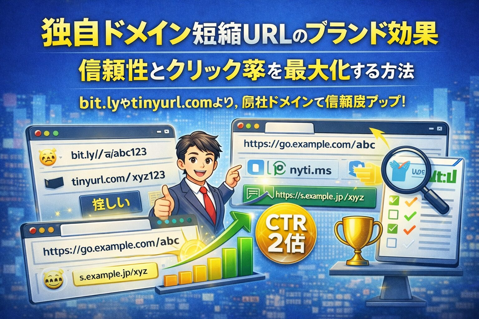 独自ドメイン短縮URLのブランド効果：信頼性とクリック率を最大化する方法